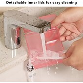 رخيصةأون تخزين الأمتعة والسفر-منظم حبوب يومي، 7 حجرات محمولة لتنظيم حبوب السفر، [تصميم قابل للطي] صندوق حبوب لجيب المحفظة لحمل الفيتامينات وزيت كبد سمك القد والمكملات الغذائية والأدوية - أحمر شفاف