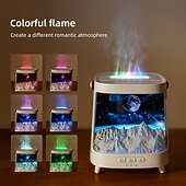 cheap Humidifiers &amp; Dehumidifiers-Air Spray Humidifier with Essential Oil Fragrance Expansion Function Adjustable Seven Color Light Suitable for Home Bedroom and Holiday Gifts Bedroom Rain Humidifier Desktop Humidifier Living Roo