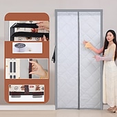 abordables Écran pour la fenêtre et la porte-Moustiquaire magnétique d'hiver en coton épais, rideau de porte isolant thermique et coupe-vent, cloison de séparation pour la maison, fermeture magnétique anti-courants d'air, séparateur de pièce