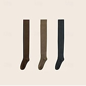 Недорогие Домашние тапочки-Женские высокие носки выше колена, теплые, мягкие, трикотажные, эластичные, уютные, сексуальные, милые, модные, зимние, осенние, высокие носки выше колена, повседневные, для школьниц, в японском