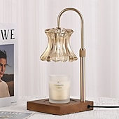 billige nattbordslampe-Lysvarmerlampe med timer Blomsterlyslamper med 2 pærer Høydejusterbar lysvarmer Vintage hjem soveromsinnredning Husvarmende svart