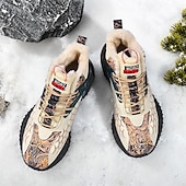abordables Zapatillas Informales-Hombre Zapatillas de deporte Zapatos de Navidad Forro de Lana Zapatos para correr Zapatos de Paseo Casual Punto Cómodo Antideslizante Transpirable Botines / Hasta el Tobillo Cordones Negro Blanco Rojo