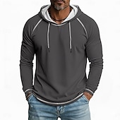 halpa perus t-paidat-Miesten T-paita Huppari Pitkähihainen Hupullinen Talvi 봄 &amp; Syksy Kaikki vuodenajat Yhtenäinen väri Neuleet Päivittäin Urheilullinen Hupullinen ulko- Kausaliteetti Urheilu- ja treenivaatteet Vaalean