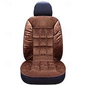 abordables Fundas de asiento para coche-Funda de asiento de coche de invierno, acolchada, gruesa, afelpada, con diseño de cuadros, suave, cómoda y cálida. Cojín universal para el asiento delantero.