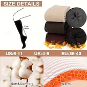 Χαμηλού Κόστους θέρμανση &amp; ψύξη-4 ζευγάρια γυναικείες θερμικές κάλτσες πάνω από το γόνατο, χοντρές, μαλακές, ζεστές χειμωνιάτικες μακριές κάλτσες για κρύο καιρό, ζεστές, casual κάλτσες μέχρι το γόνατο για πεζοπορία, σκι και