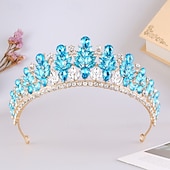 abordables Tiara &amp; Coronas-Tiaras de la corona Vestimenta de Cabeza Legierung Boda Cumpleaños Elegante Estilo lindo Con Cristal Celada Sombreros