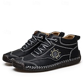 economico Stivaletti alla caviglia-sneakers da uomo in similpelle marrone con lacci: eleganti e versatili, ideali per il lavoro, l'abbigliamento casual e le attività all'aperto