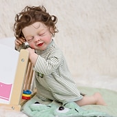economico Bambole Reborn-Bambole Reborn - Bambola Realistica da 22 Pollici Ragazza con Corpo Morbido e Capelli Ricci Biondi Sveglia Bebe Reborn di Silicona Bambole di Vita Reale con Scatola Regalo per Bambini di 3 Anni