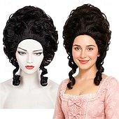 halpa Historialliset peruukit-Auburn Brown Victorian - peruukki Rococo -pukuun 1700-luvun siirtomaaprovinsseja vintage barokkihiuksia pörröisiä naisia karnevaalijuhliin