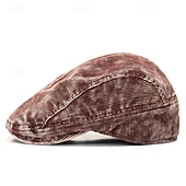 baratos Chapéu para Homem-Homens Boina Chapéu Ascot chapéu de jornaleiro Preto Vinho Veludo Cotelê Jacquard Moda Casual Rua Diário Tecido Ajustável Filtro Solar Respirável