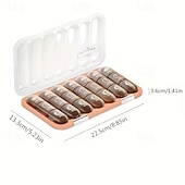 economico deposito bagagli e viaggi-Portapillole portatile con 21/28 scomparti, dispenser per farmaci settimanale, grande scomparto diviso, adatto per vitamine e farmaci quotidiani, ideale per viaggi, casa o come regalo.