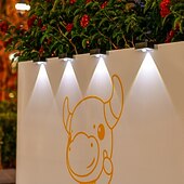 olcso Kültéri falilámpák-4 db napelemes, vízálló kültéri fali lámpa, 1/2/3/4 LED, villakertbe, lépcsőházba, erkélyre, kerítésbe, verandára, dekorációs világításba