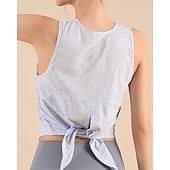 cheap Women's Shirt-Women's Solid Colored Tank Top Workout Tops Loose Fit Elastic Sweat-Wicking Breathable Tennis Pickleball Yoga Crew Neck Top Black White Yellow Tennis Clothing