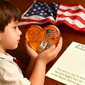 economico 250° Anniversario degli Stati Uniti-Abbraccio tascabile per veterani, l'onore non svanisce mai, biglietto di ringraziamento, gettone militare per veterani a forma di cuore con bandiera americana &amp;piastrine per cani, Natale &amp;regalo per