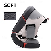 economico Scarpe Casual Slip-On-mocassini da uomo in similpelle rossi e neri con dettagli decorativi in metallo: stivali slip-on alla moda per feste di Natale e uscite informali