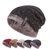 economico Cappello a cuffia-Per uomo Unisex Berretto Cappelli Invernali Berretti Cappello lavorato a maglia Berretto Invernale Nero Vino Fibre Acriliche Lavorato a maglia Pile Accogliente Abbigliamento quotidiano Uscire Colore