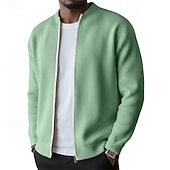 Недорогие Повседневные куртки-Муж. Легкая куртка Вельветовый пиджак Повседневная куртка Отпуск Повседневные Дышащий Карман Весна Осень Полотняное плетение Мода Классика Воротник-стойка Обычная