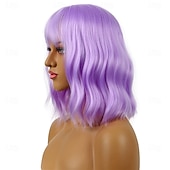 cheap Carnival Wigs-Carnival Wig 2026 Pink Blue Purple Curly Bob Short Synthetic Festival Wig Mardi Gras Parade Cosplay Costume Hair for Women