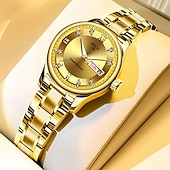 economico Orologi al quarzo-L'orologio al quarzo da donna è alla moda casual ed elegante con una scala digitale in strass e un quadrante luminoso con doppio calendario - La migliore scelta regalo per la Festa della Mamma per le