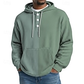 economico felpe con cappuccio da uomo di base-Per uomo Felpa con cappuccio Maglione Blu Verde chiaro Rosa Blu Reale Viola Con Cappuccio Blocco di colori Tasca Sport &amp; Outdoor Casuale Quotidiano Stampa 3D Streetwear Abbigliamento Sportivo Casual