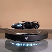 economico Novità-Auto Nera a Levitazione Magnetica con Base Circolare Luminosa e Stellata con Effetto di Illuminazione LED Reale a Risparmio Energetico Controllato da Interruttore Rotazione Libera nell'Aria Regalo di