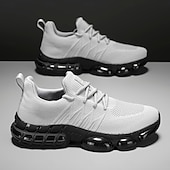 economico Scarpe da Corsa per Uomini-scarpe da corsa rosse da uomo: tomaia in mesh traspirante con cuscino d'aria per una calzata comoda, perfette per lo shopping natalizio e le attività all'aperto