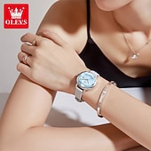 Χαμηλού Κόστους Ρολόγια Quartz-OLEVS Μόδας Δώρο για τη Γιορτή της Μητέρας για Ρολόγια Γυναικών Πολυτελής Μάρκα Πρωτότυπο Ρολόι Quartz για Γυναίκες Αδιάβροχα Ατσαλένια Λαμπερά Ρολόγια 5656