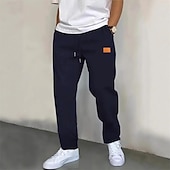 voordelige Joggingbroek-Voor heren Joggingbroeken Broek Trekkoord Zak Elastische taille Effen Comfort Buitensporten Dagelijks Modieus Casual Zwart Marineblauw Micro-elastisch