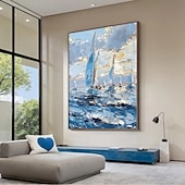 Χαμηλού Κόστους Πίνακες Τοπίων-χειροποίητη ελαιογραφία σε καμβά, τέχνη τοίχου, διακόσμηση, αφηρημένο, ιστιοπλοϊκό, τοπίο, για σπίτι, καναπές, φόντο, διακόσμηση εισόδου, χολ, τεντωμένο πλαίσιο, κρεμαστός πίνακας/ρολό, χωρίς πλαίσιο,