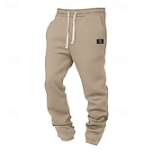 cheap Joggers-Men's Waffle Sweatpants Joggers Trousers Casual Pants Drawstring Elastic Cuff Solid Color Comfort Full Length Daily Outdoor Streetwear Vacation Fashion Black White Micro-elastic