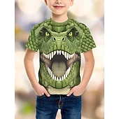 Недорогие Мальчиковые 3D Животные-Мальчики 3D Графика Динозавр Футболка С короткими рукавами 3D печать Лето Весна Спорт Мода Уличный стиль Дети 4-12 лет Вырез под горло на открытом воздухе Повседневные Стандартный