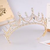 abordables Tiara &amp; Coronas-Tiaras de la corona Vestimenta de Cabeza Legierung Boda Cumpleaños Elegante Con Cristal Celada Sombreros