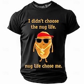 baratos Camisetas engraçadas para homens-Camiseta engraçada &quot;Nug Life&quot;, camiseta &quot;Eu não escolhi a vida de nugget&quot;, camiseta com estampa de nugget de rapper descolado, presente com humor gastronômico para homens, camiseta paródia para
