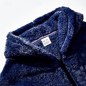 cheap Casual Jackets-Men's Winter Coat Teddy Coat Casual Jacket Outdoor Casual Thermal Warm Pocket Full Zip Fall Winter Plaid Streetwear Sports &amp; Outdoors Hooded Regular Dark Gray Black Navy Blue Khaki Jacket