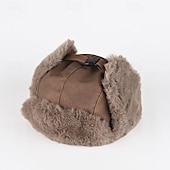 cheap Men's Hats-Men's Trapper Hat Winter Hats Brown khaki Polyester Fleece Fashion Modern Contemporary Daily Wear Date Star Thermal Warm Windproof