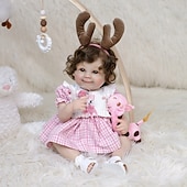 economico Bambole Reborn-Bambole Reborn - Bambola Realistica da 22 Pollici Ragazza con Corpo Morbido e Capelli Ricci Biondi Sveglia Bebe Reborn di Silicona Bambole di Vita Reale con Scatola Regalo per Bambini di 3 Anni