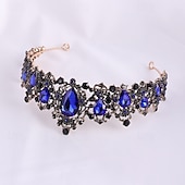 halpa Tiaroita ja kruunuja-Crown Tiaras Pään koriste Metalliseos Häät Syntymäpäivä Tyylikäs Vintage Kanssa Tekojalokivi Päähine Päähineet