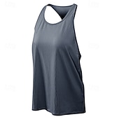 abordables Chemise pour femmes-Femmes Couleur Unie Débardeur Tee Shirt Fitness Ample Élastique Évacuation de la transpiration Respirant Tennis Pickleball Yoga Col ras du cou Top Noir Bleu Violet Vêtements de tennis