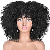 baratos Perucas de Carnaval-Peruca de Carnaval 2026 Loiro Vermelho Preta Afro Afro Kinky Curto Peruca sintética para festivais Mardi Gras Parada Cabelo para fantasia de cosplay para Feminino