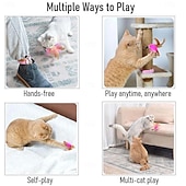 abordables Jouets pour chats-Colliers pour chats, jouets amusants et flexibles, baguette interactive avec clochette, clochette colorée pour jouer à l&#039;intérieur