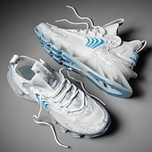 Χαμηλού Κόστους Ανδρικά Παπούτσια Τρεξίματος-Ανδρικά λευκά και γκρι αθλητικά αθλητικά παπούτσια - παπούτσια υψηλών επιδόσεων με αναπνεύσιμο σχεδιασμό για τρέξιμο, υπαίθριες δραστηριότητες και καθημερινή χρήση