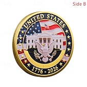  Памятные монеты к 250-летию – коллекционные монеты с изображением золотого американского флага и Колокола Свободы, прочные металлические юбилейные монеты для демонстрации, патриотические коллекционные монеты к полувековому юбилею.