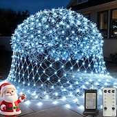 cheap Plug String Lights-Christmas Net Lights Connectable Waterproof String Light 8 Function Timer Remote Control Wedding Festival Party Atmosphere Decorative Lights Low Voltage Safe Plug in