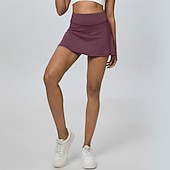 abordables Faldas y Skorts para Mujeres-Mujer Color sólido Falda casual Falda de tenis Pantalones cortos de tenis Falda con shorts 2 en 1 Secado rápido Elástico Transpirable Tenis De Deporte Corriendo Prendas de abajo Negro Blanco Rosa