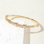 abordables Bracelets-Bracelet Classique Zircon Mini Élégant Mode Personnalisé Simple Bracelet Bijoux Argent Doré Rond pour Mariage Soirée Fiançailles Bal de promo