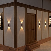 baratos Candeeiros Luzes de Exterior-Conjunto de 4 luminárias solares de parede para exterior, à prova d'água, para pátio, jardim, varanda, cerca ou alpendre, ideais para decoração de Natal e feriados.