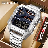 cheap Digital Watches-SANDA 6278 Brand Fashion Men's Electronic Watch Multifunction Alarm Clock Luminous Calendar Sports Digital Watches