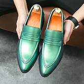 economico Mocassini-mocassini slip-on da uomo in vernice viola dal design elegante: calzature eleganti per feste, matrimoni ed eventi alla moda