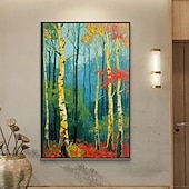 halpa puuöljymaalauksia-käsintehty öljymaalaus kankaalle seinälle koristeeksi abstrakti vaahterametsä kodin sisustukseen venytetty kehys roikkuu maalaus/rullattu kehyksetön venyttämätön maalaus