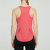 cheap Women's Shirt-Women's Solid Colored Tank Top Workout Tops Loose Fit Elastic Sweat-Wicking Breathable Tennis Pickleball Yoga Crew Neck Top Black White Yellow Tennis Clothing